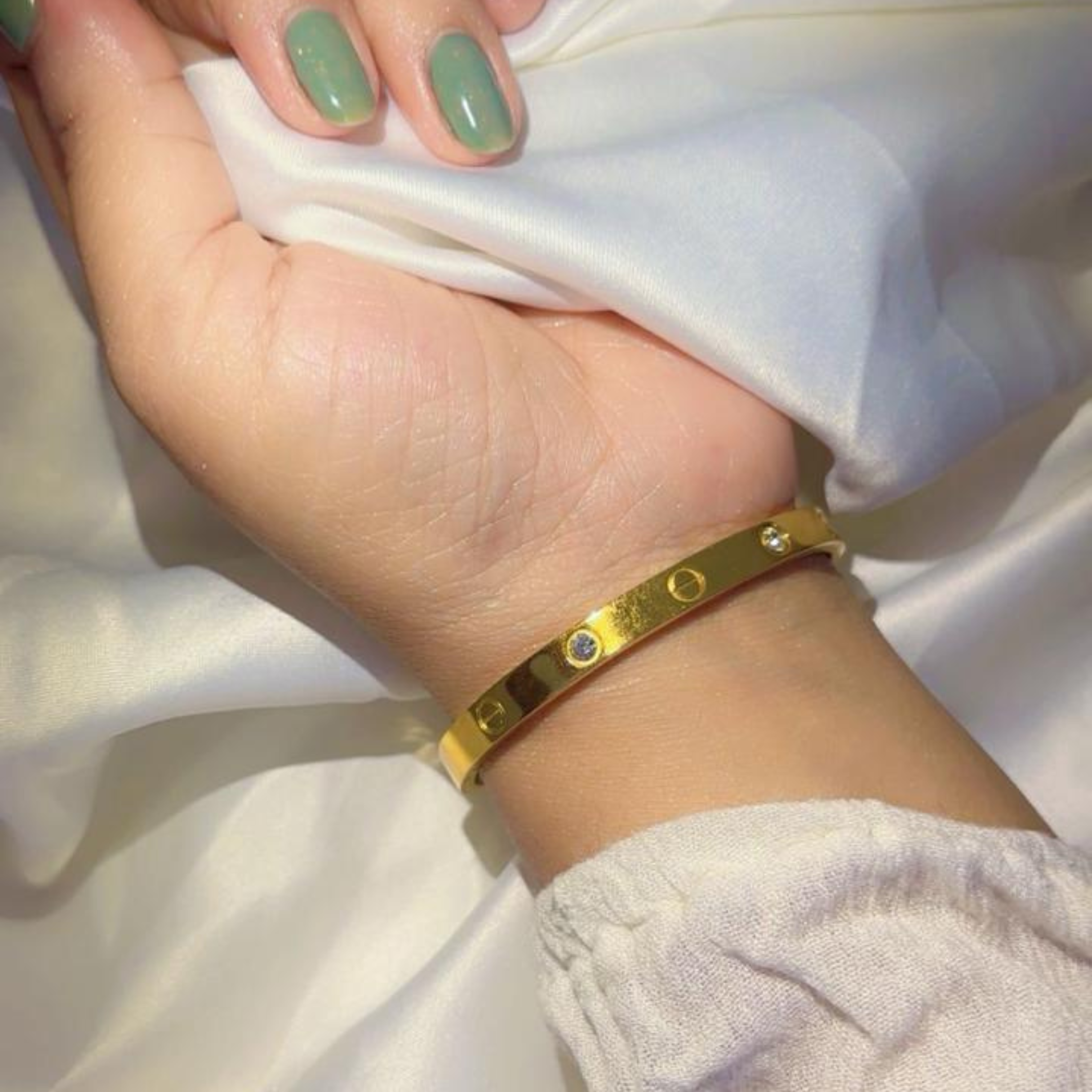 Cubic Zirconia Gold-plated Charm Bracelet