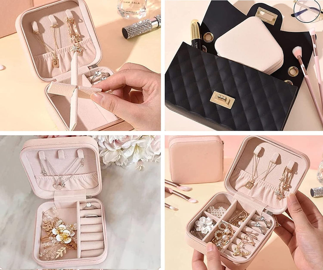 Organiser PU Leather Zipper Portable Storage Box